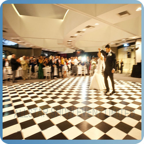 Black and white checked dance floor 