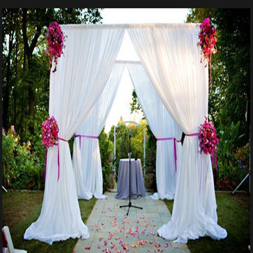 pipe and drape wedding