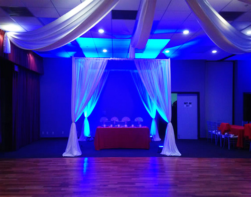 pipe and drape wedding