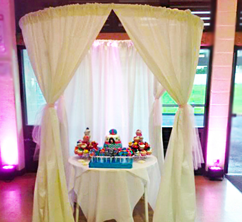 pipe and drape wedding